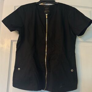 Jaanuu Gold Zipper Scrub top